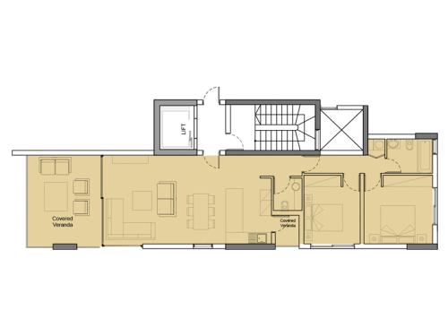 2 Bedroom - Indoor Area 91m2 + Covered Veranda 21m2